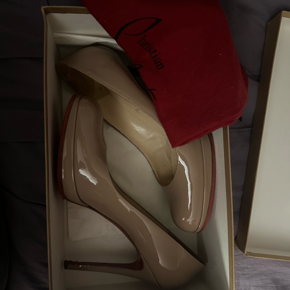 Christian Louboutin Beige simple pump 120 - Picture 3 of 7